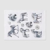 Mooie witte paard kut snijdt kunst tissuepapier (Voorkant)