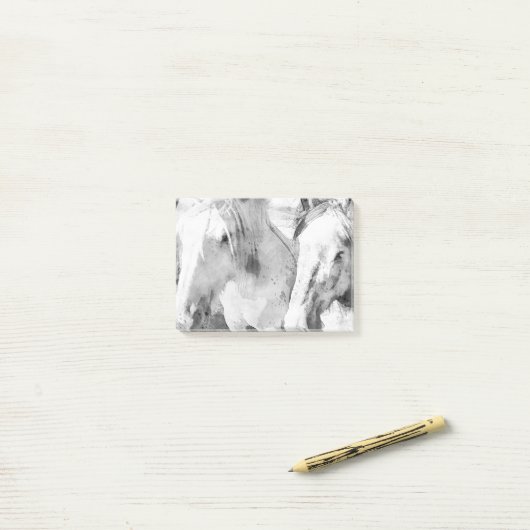 Mooie Witte Paard Post-it® Notes (Op bureau)