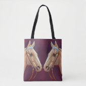 mooie witte paarden afdrukken tote bag (Voorkant)