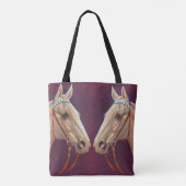 mooie witte paarden afdrukken tote bag (Achterkant)