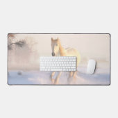 Mooie witte paarden bureaumat (Keyboard & Muis)
