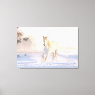 Mooie witte paarden canvas afdruk