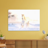Mooie witte paarden canvas afdruk (Insitu (Woonkamer))