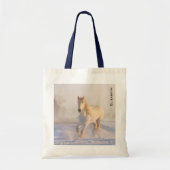 Mooie witte paarden die in de sneeuw lopen tote bag (Voorkant)
