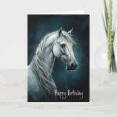 Mooie, witte paarden - een fijne zondag kaart (Voorkant)