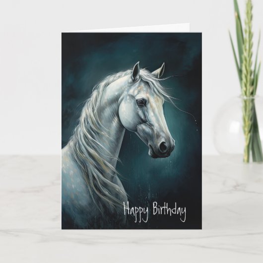 Mooie, witte paarden - een fijne zondag kaart (Voorkant)