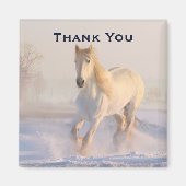 Mooie witte paarden in de sneeuw Foto bedankt Magneet (Voorkant)