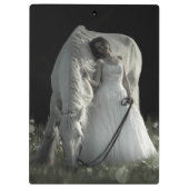 Mooie witte paarden klembord (Achterkant)