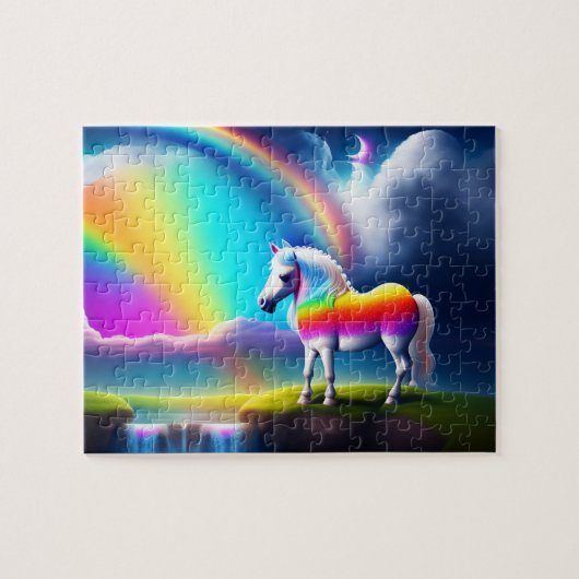 Mooie witte paarden legpuzzel (Horizontaal)