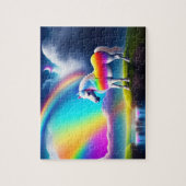 Mooie witte paarden legpuzzel (Verticaal)