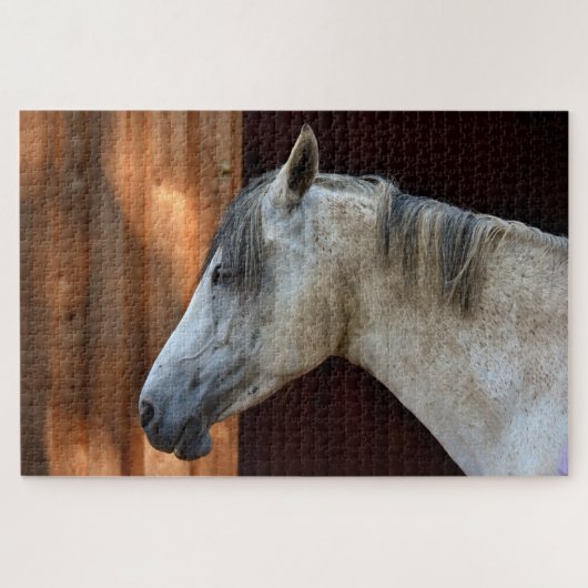 Mooie witte paarden legpuzzel (Horizontaal)