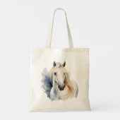 Mooie witte paarden tote bag (Achterkant)