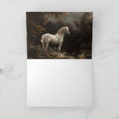 Mooie witte paardenolieverfschilderij  blanco kaart (Binnen)