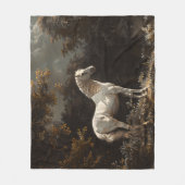 Mooie witte paardenolieverfschilderij  fleece deken (Voorkant)