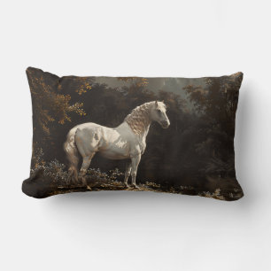 Mooie witte paardenolieverfschilderij  kussen