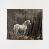 Mooie witte paardenolieverfschilderij  wandkleed (Voorkant (horizontaal))