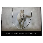 Mooie witte paardentas met grote cadeaus groot cadeauzakje (Voorkant)