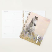 Mooie Witte Paarse Bloem Monogram Planner (Display)