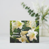 Mooie Witte Paaslelies Bloem Foto Verjaardag Briefkaart (Staand voorkant)