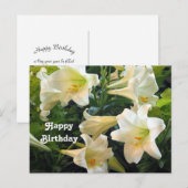 Mooie Witte Paaslelies Bloem Foto Verjaardag Briefkaart (Voorkant / Achterkant)