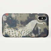 Mooie witte pacock in de pine boom Case-Mate iPhone case (Achterkant (horizontaal))