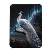 Mooie witte pauw Aurora Borealis Schilderachtig Magneet (Verticaal)