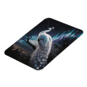 Mooie witte pauw Aurora Borealis Schilderachtig Magneet (Linkerzijde)