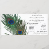 Mooie witte pauw bruiloft programma programmakaart (Voorkant)