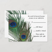 Mooie witte pauw huwelijksreactie RSVP kaartje (Voorkant / Achterkant)