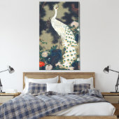 Mooie witte pauw Japans Canvas Afdruk (Insitu (Slaapkamer))