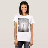 Mooie witte pauw t-shirt (Voorkant volledig)