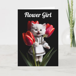 Mooie Witte Perzische Bloemenmeisje Wenskaart Kaart