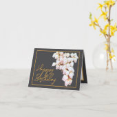 Mooie witte Pieris bloemen Chic Happy Birthday Kaart (Gele Bloem)