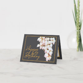 Mooie witte Pieris bloemen Chic Happy Birthday Kaart
