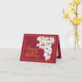 Mooie witte Pieris bloemen Chic Happy Birthday Kaart (Gele Bloem)