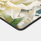 Mooie witte pioen en magnolia patroon bureaumat (Hoek)