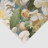 Mooie witte pioen en magnolia patroon tissuepapier (Detail)