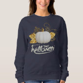 Mooie witte pompoen met Golden Leaf Trui (Voorkant)