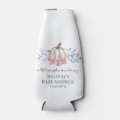 Mooie Witte Pompoen Roze Bloemen Rozen Botanisch Flesjeskoeler (Voorkant)