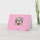 Mooie Witte Poodle Glas-in-Lood Kaart (Achterkant)