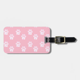 Mooie witte pootjes op roze ondergrond bagagelabel