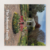 Mooie witte prieel in tuin legpuzzel (Horizontaal)