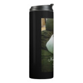 Mooie witte puppy Dog vervloekt kerstmis Thermosbeker (Gedraaid links)