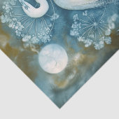 Mooie Witte Reiger Cyanotype Afdrukken Tissuepapier (Detail)