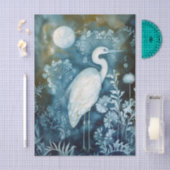 Mooie Witte Reiger Cyanotype Afdrukken Tissuepapier (Craft)