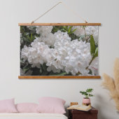 Mooie witte rododendron blooms hangend wandkleed (Slaapkamer)