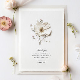Mooie witte roos elegante bruiloft dank je kaart