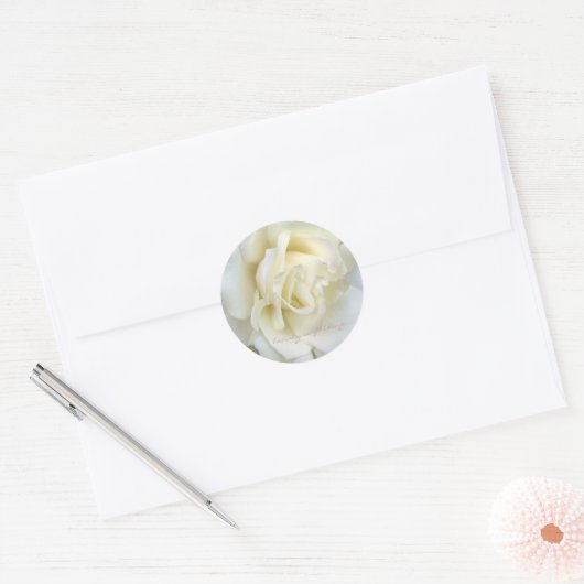 Mooie witte roos kleine sticker (Envelop)