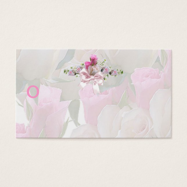 Mooie witte roze bloem visitekaartjes (Voorkant)