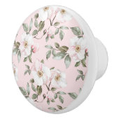 Mooie Witte Roze Bloemen Keramische Knop (Rechts)